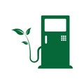 Bio fuel logo. Ecological fuel icon. Green eco pump. Petrol station sign. Green leaf pump. Vector illustration flat design Royalty Free Stock Photo