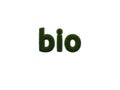 Bio. Grass inscription on white background. digital illustration. 3d rendering