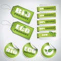 Bio green labels and tags Royalty Free Stock Photo