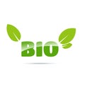 Bio green logo with leaves