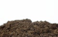 bio ground or soil substrate as frame or border isolated on white background. Place for text, copy space Royalty Free Stock Photo