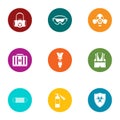 Bio hazard icons set, flat style