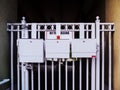 Bio Hazard Lab Collection Box on an Fence of a Medical Building