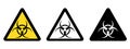 Bio Hazard Warning Signs - Yellow, Black and White Vector Illustrations - Isolated On White Background Royalty Free Stock Photo