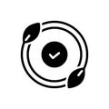 Black solid icon for Bio, eco friendly and leaf Royalty Free Stock Photo