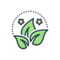 Color illustration icon for Bio, plant and grow Royalty Free Stock Photo