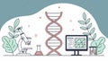 Bio-informatics Scientist Working with DNA Data Vector Illustration, vector design Generative AI Royalty Free Stock Photo