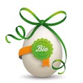 Bio Label Egg Green Ribbon Eier