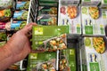Bio-label frozen vegetables in a grocery
