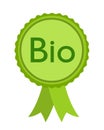 Bio label Green badge organic label ribbon