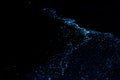 Bio luminescence. Illumination of plankton at Maldives. Many par