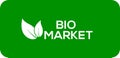 Bio market leaf vector logo or icon, green bio marke logo Royalty Free Stock Photo