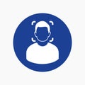 Bio metric Face Recognition Icon. Colorful Rounded style Button - vector EPS