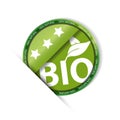 Bio 100% Natural - Green Round Button - Vector Illustration - Isolated On White Background Royalty Free Stock Photo