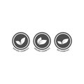 Bio, natural and organic cosmetics black circle vector badge set.