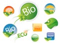 Bio organic gmo free label set Royalty Free Stock Photo