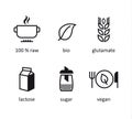 Bio organic icon of food. Eco icons Royalty Free Stock Photo