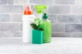 Bio organic natural cleaning supplies. Save the planet concept Royalty Free Stock Photo