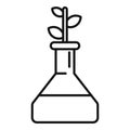 Bio plant flask icon outline vector. Technology experiment