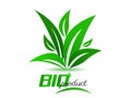 Bio product, background with green leafs Royalty Free Stock Photo