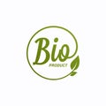 Bio product design. Bio logo with leaf on white Royalty Free Stock Photo