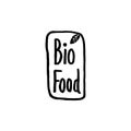 Bio product logo vector. Organic food icon. Farm fresh label Royalty Free Stock Photo