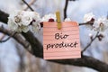 Bio product in memo Royalty Free Stock Photo