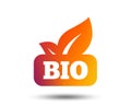 Bio product sign icon. Leaf symbol. Royalty Free Stock Photo