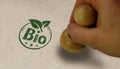 Bio natural and organic stamp and stamping Royalty Free Stock Photo