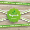Bio Sticker Lines 100 Organic Wood Royalty Free Stock Photo
