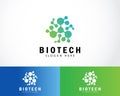 bio tech molecule logo design for DNA medical services