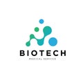 Bio tech molecule logo designs for dna medical service