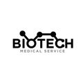 Bio tech molecule logo designs for dna medical service