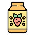 Bio vegetable milk icon vector flat