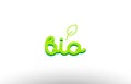 bio word concept with green leaf logo icon company design Royalty Free Stock Photo