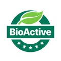 BioActive product formula recipe vector icon logo badge Royalty Free Stock Photo