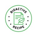 BioActive product formula recipe vector icon logo badge Royalty Free Stock Photo