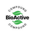 BioActive product formula recipe vector icon logo badge Royalty Free Stock Photo