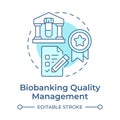 Biobanking quality management soft blue concept icon Royalty Free Stock Photo