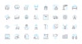 Biochemical science linear icons set. Metabolism, Enzymes, Proteins, Carbohydrates, Lipids, Nucleotides, DNA line vector