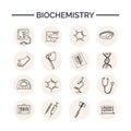 Biochemistry hand drawn doodle set. Sketches. Vector illustration for design and packages product. Symbol collection Royalty Free Stock Photo