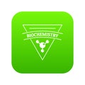 Biochemistry icon green vector