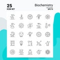 25 Biochemistry Icon Set. 100% Editable EPS 10 Files. Business Logo Concept Ideas Line icon design