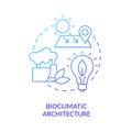 Bioclimatic architecture blue gradient concept icon