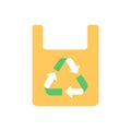 Biodegradable bag vector flat color icon