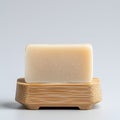 Biodegradable Bamboo Soap on Elegant Dish Display Royalty Free Stock Photo