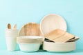 Biodegradable, Compostable, Disposable or Eco friendly utensil plate, dish, bowl, cup Royalty Free Stock Photo