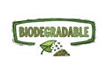 Biodegradable Concept Illustration with Decomposing Leaf Royalty Free Stock Photo