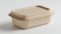 Biodegradable takeout container with lid on white background Royalty Free Stock Photo