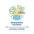 Biodegradable facemasks concept icon Royalty Free Stock Photo